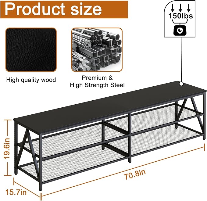 TV Stand for TVs up to 75 Inch, Entertainment Center for Living Room - Image 5