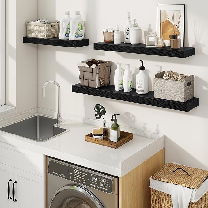 fuqing Floating Shelves for Wall, Wall Mounted Wood Floating Shelf - Image 2