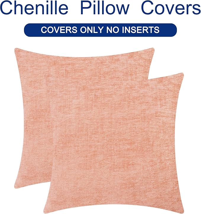 CaliTime Throw Pillow Covers Decorative 16 X 16 Inches Pack of 2 Cozy Chenille - Image 6