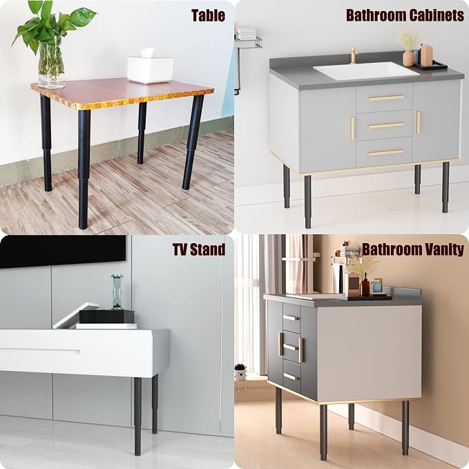 Metal Adjustable Furniture Legs 10-17 inch, Wlrrcwdttc Sofa Cabinet Legs - Image 4