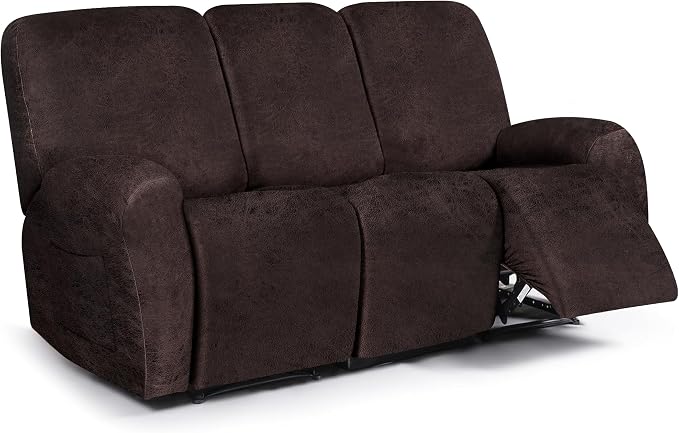 ANARACHON Leather Look Recliner Couch Cover, 8-Pieces Stretch Recliner Sofa by ANARACHON