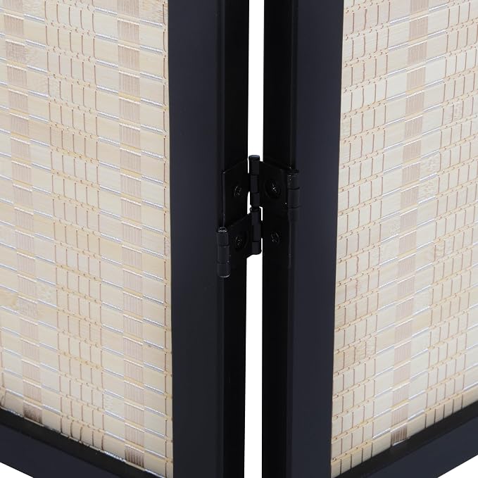 Roundhill Furniture Inkwell 4-Panel Bamboo Room Divider, Folding Portable - Image 7