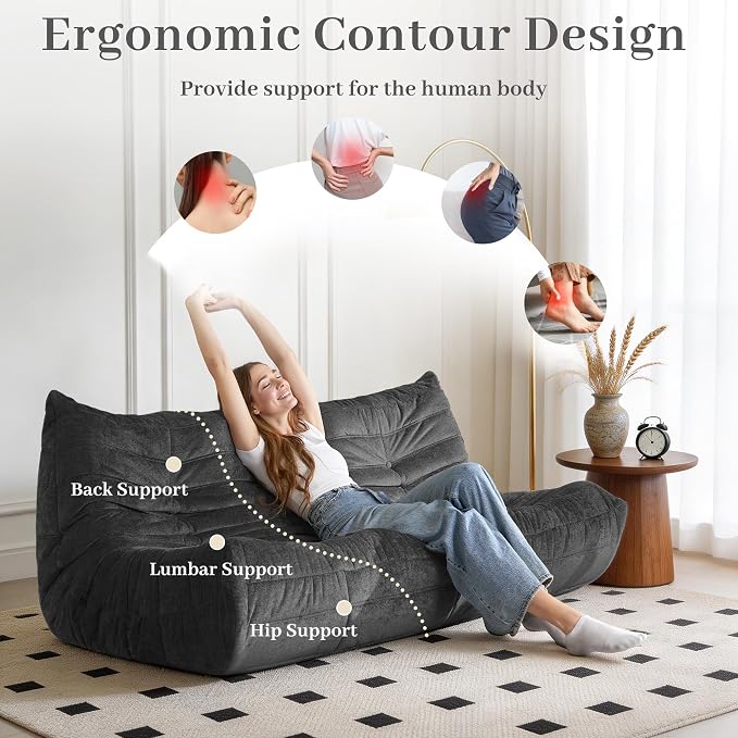Bean Bag Chair, 3 Seater Fireside Chair, Giant Bean Bag Chairs - Image 7