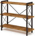 HCHQHS Bookshelf, 3-Tier Industrial Bookcase, Rustic Open Book Shelf, Wood and by HCHQHS