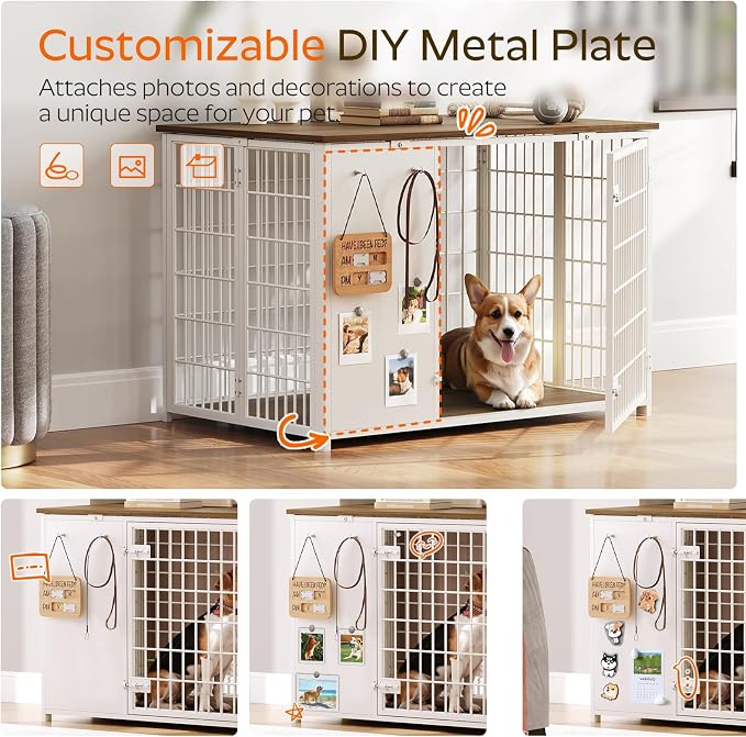 YATINEY Foldable Dog Crate Furniture, Dog Crate - Image 4