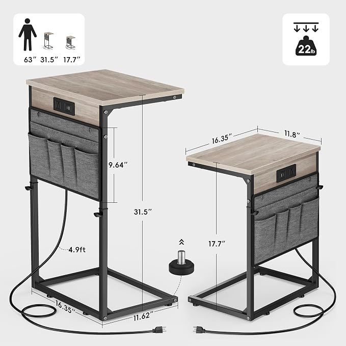 Vagusicc C-Shaped End Table Set of 2 - Image 3