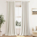 Guken Cream 100% Blackout Cream Linen Curtains 52 Inch Wide by 122 Inch 2 by Guken