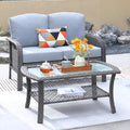 ovios 2-Piece Patio Furniture Set, Outdoor Wicker Sofa by OVIOS