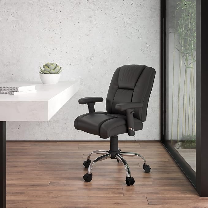 Flash Furniture HERCULES Series Big & Tall 400 lb. Rated Black LeatherSoft - Image 2