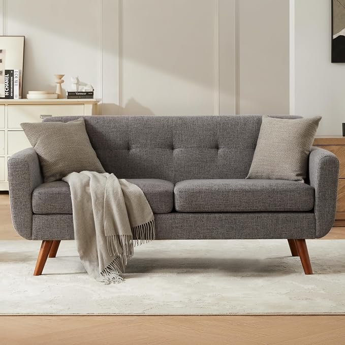Tbfit 65" W Loveseat Sofa, Mid Century Modern Love Seat Couches by TBfit