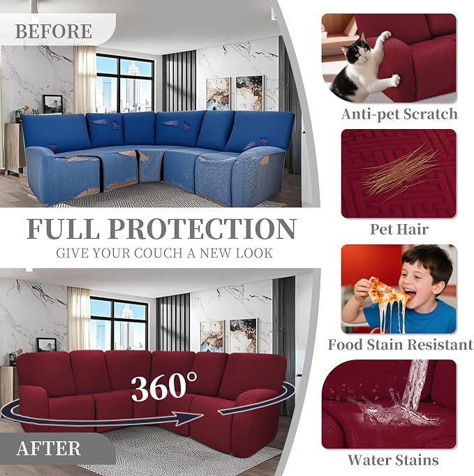 100% Waterproof Sectional Recliner Couch Covers - Image 5