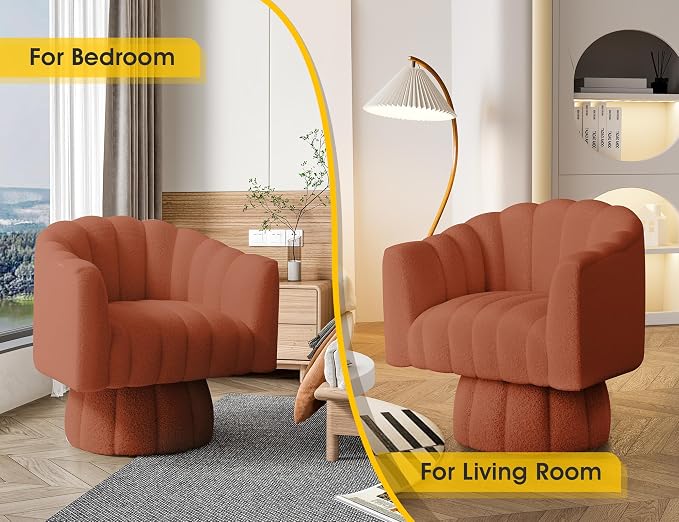 Dewhut Swivel Accent Chair, 360° Swivel Barrel Chair - Image 4