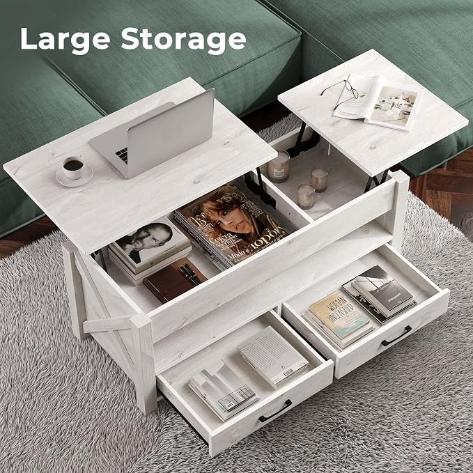 Seventable Coffee Table, 39.3" Lift Top Coffee Table - Image 4