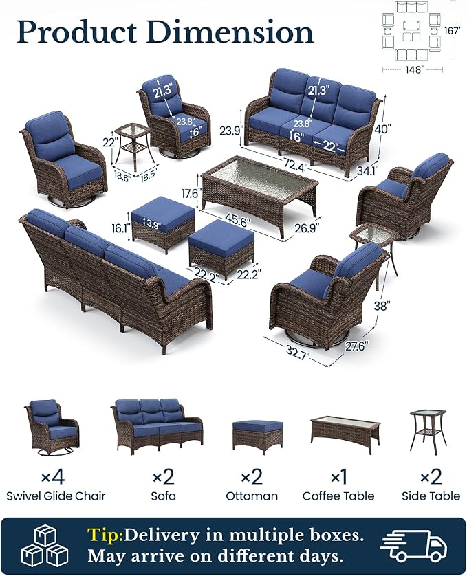 HILLGA 11-Piece Luxury Patio Furniture Set - Image 2