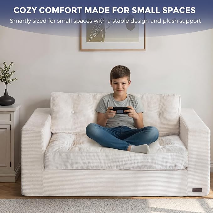 MAXYOYO Loveseat Sofa Couch, Upholstered Bean Bag Chair Cloud 2-Seat - Image 6