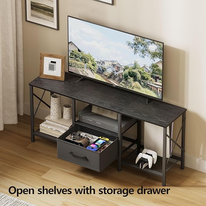 JARHETUN TV Stand with Fabric Drawer, Entertainment Center - Image 4
