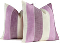 AmHoo Pack of 2 Farmhouse Stripe Check Throw Pillow Covers Set Case Cotton by AmHootextile