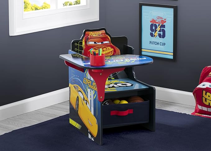 Delta Children Chair Desk With Storage Bin, Disney/Pixar Cars - Image 2