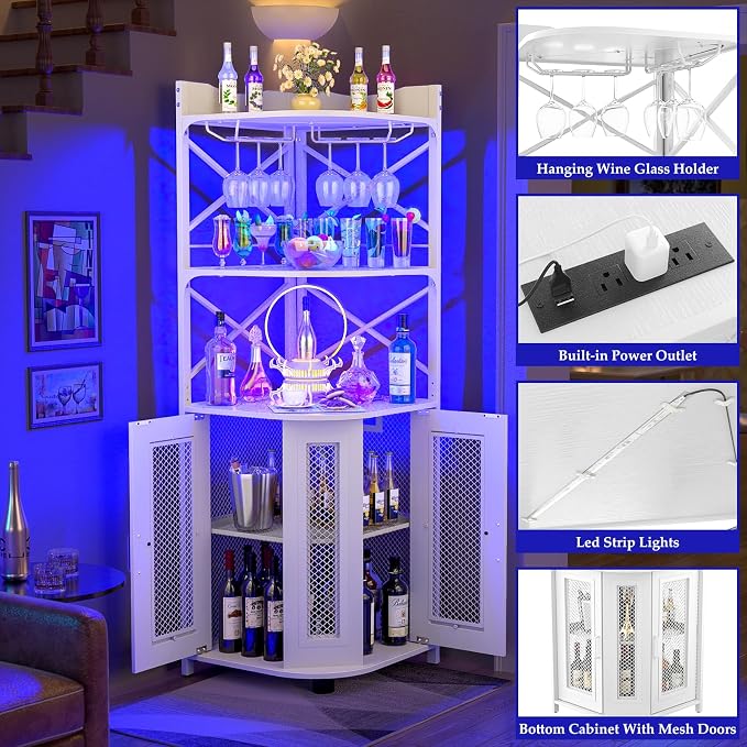Aheaplus Corner Bar Cabinet - Image 4