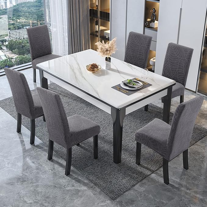 Genina Waterproof Chair Covers for Dining Room, Stretch Jacquard Dining Chair - Image 6