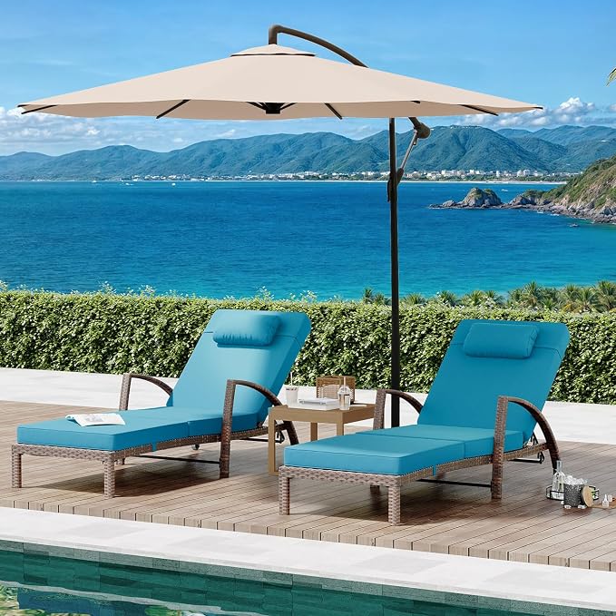 GarveeLife 2-Piece Rattan Patio Folding Chaise Lounge, 5-Position Adjustable - Image 3