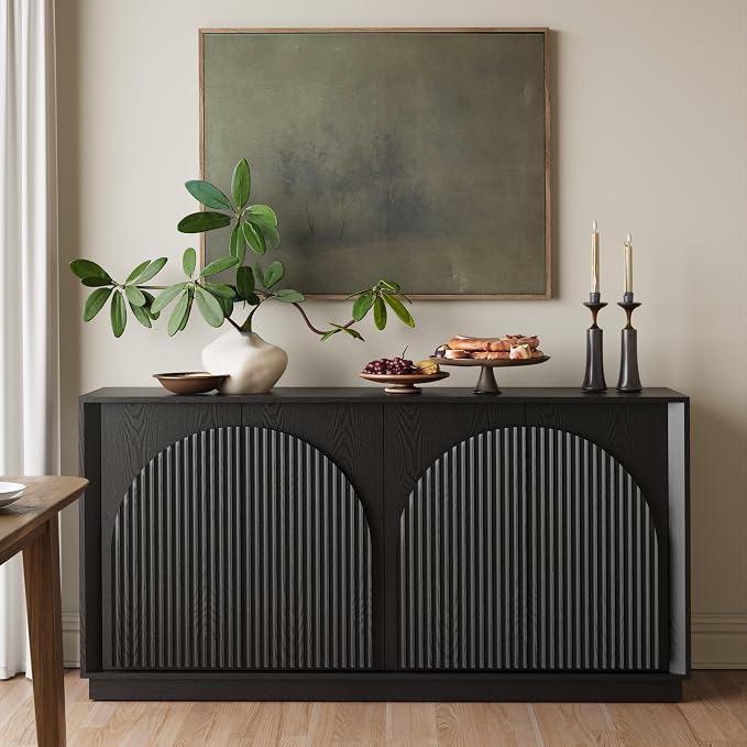 WIN2WIN 65" Fluted Sideboard Buffet Cabinet - Image 9