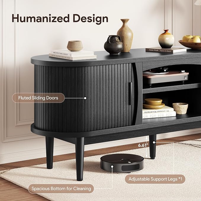 Decofy Mid Century TV Stand for TVs up to 65 Inches, Entertainment Center - Image 5