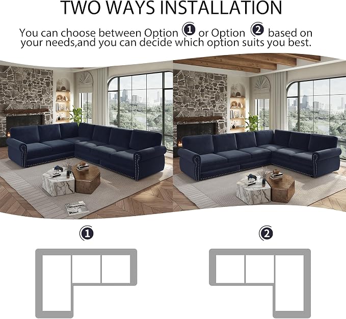 118" L-Shaped Sleeper Couch Bed - Image 4