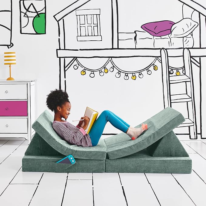 Yourigami Kids and Toddler Play Couch, Convertible Folding Sofa, Durable Foam by Yourigami