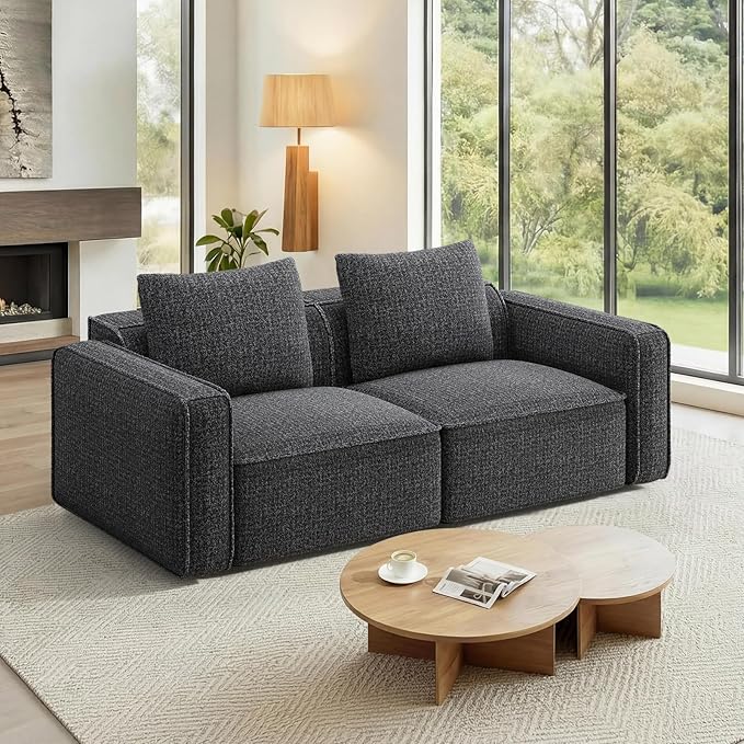 Welzona 75" loveseat Sofa, Comfy Chenille Love Seat, Wood Frame Small Couches by WelzonaDirect