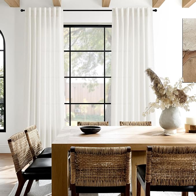 Nanspring Neutral Linen Curtains 102 Inches Long - Image 7