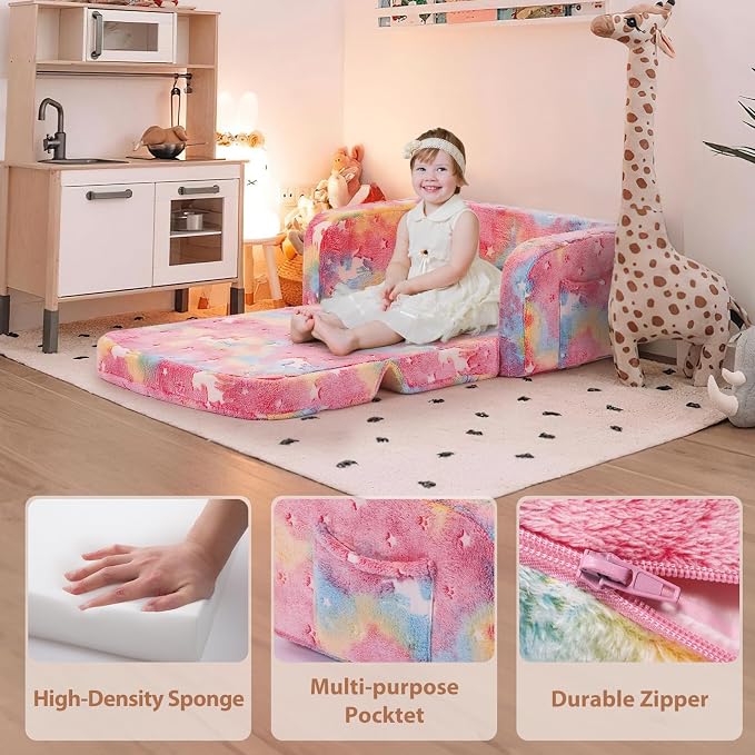 Foryoomi Extra Wide Kids Couch, Kids Sofa, Toddler Sofa, Glow in The Dark - Image 7