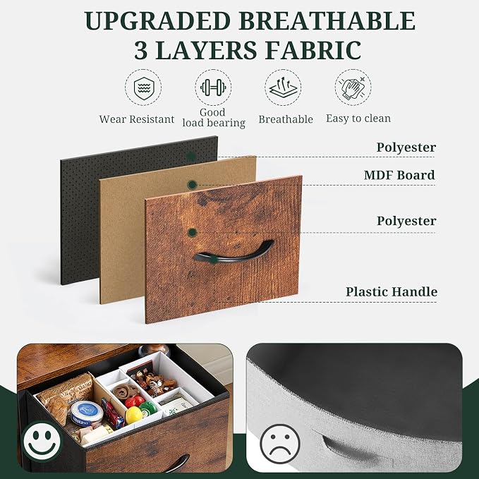 9-Drawer Dresser for Bedroom, Anti-Tip Tall Storage Organizer Chest of Drawers - Image 6