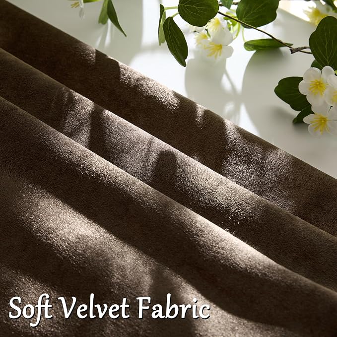 GIGIZAZA Brown Velvet Pillow Covers 26x26, Square Solid Throw Pillow Covers - Image 3
