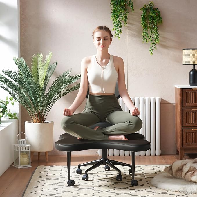 Pinmoco Ergonomic Cross Legged Chair, 360° Swivel Meditation Chair - Image 8