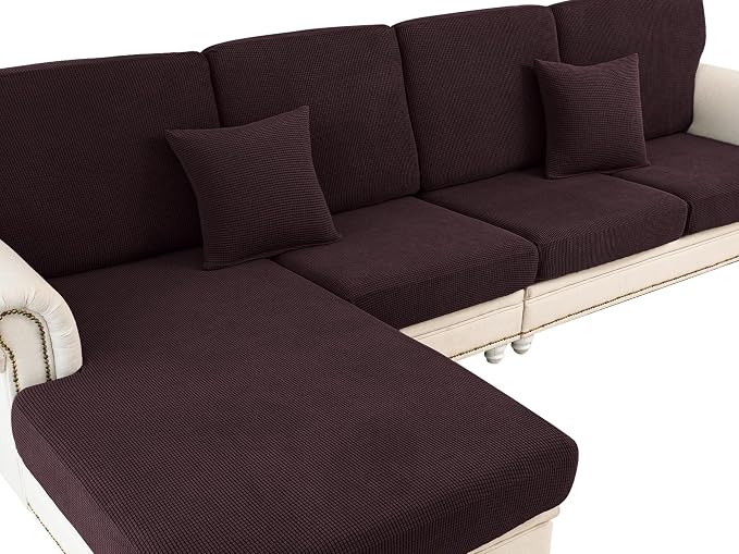 Couch Cushion Cover Chaise Lounge Cover Washable Separate Seat Chaise Couch by LA+MEACK