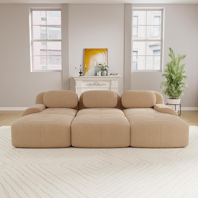 Boneless Sectional Couch, No Assembly Required, 117.3” Modular Cloud Sofa - Image 2