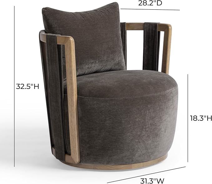 First of a Kind Swivel Chair in Chocolate Brown Plywood - Image 2