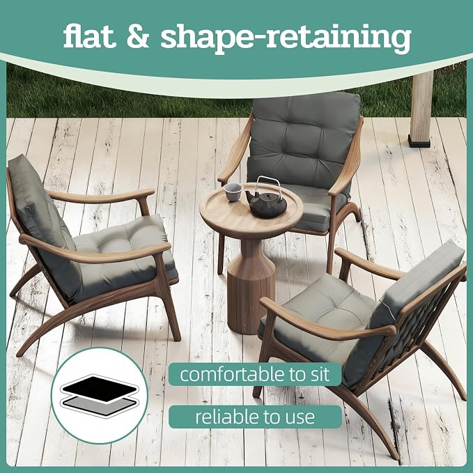 Outdoor Chair Cushion, High Back Soft Seat Pad - Image 7