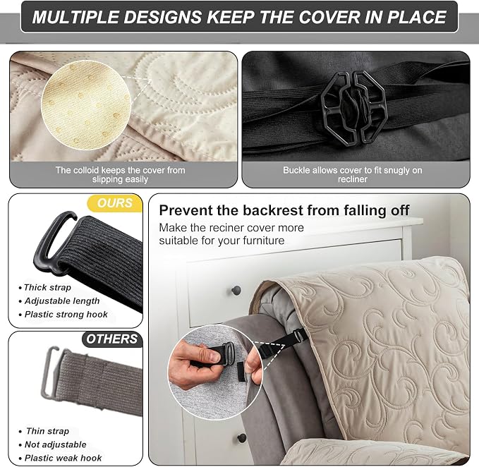 100% Waterproof Recliner Chair Cover, Recliner Chair Covers - Image 6