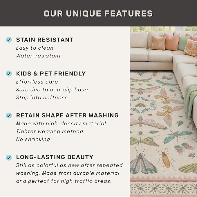 Hazo Haus Neutral Girl Nursery Rug 4x6 - Image 7