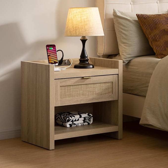 SICOTAS Rattan Nightstand End Table by SICOTAS