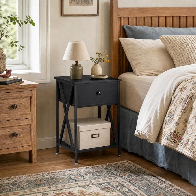 VECELO Nightstands Set of 2, Modern Bedside End Tables, Night Stands - Image 6