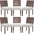 LZAREAL Farmhouse Dining Chairs Set of 6 Linen Fabric Upholstered Accent Side by LZAREALBetterRoomForRealLiving