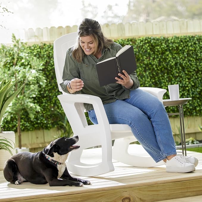Semco Rockaway Heavy-Duty Outdoor Rocking Chair w/Low Maintenance All-Weather - Image 6