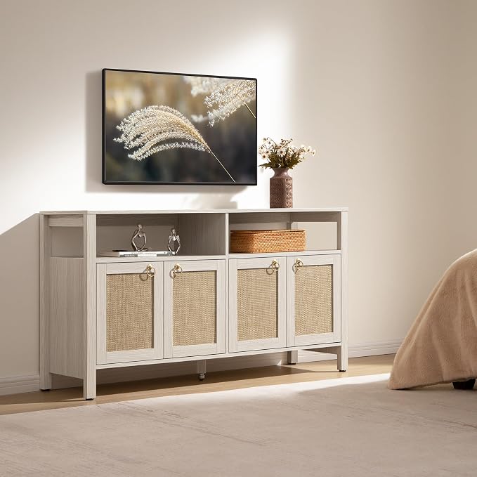 SICOTAS Rattan TV Stand for Television up to 65 Inch - Image 8