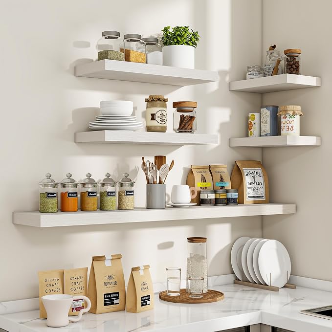 Acovy 36 Inch Floating Shelves, Wooden Shelves - Image 7