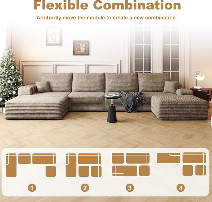 136" Sectional Couches for Living Room Cloud Couch Sofa - Image 6
