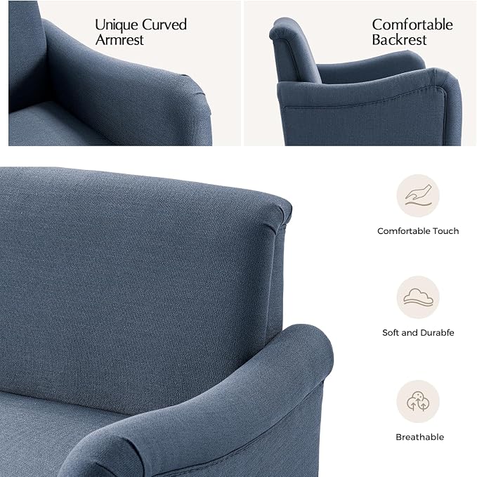EcoHarbor Living 50.5" Mid-Century Modern Couch, Upholstered Sofa - Image 6