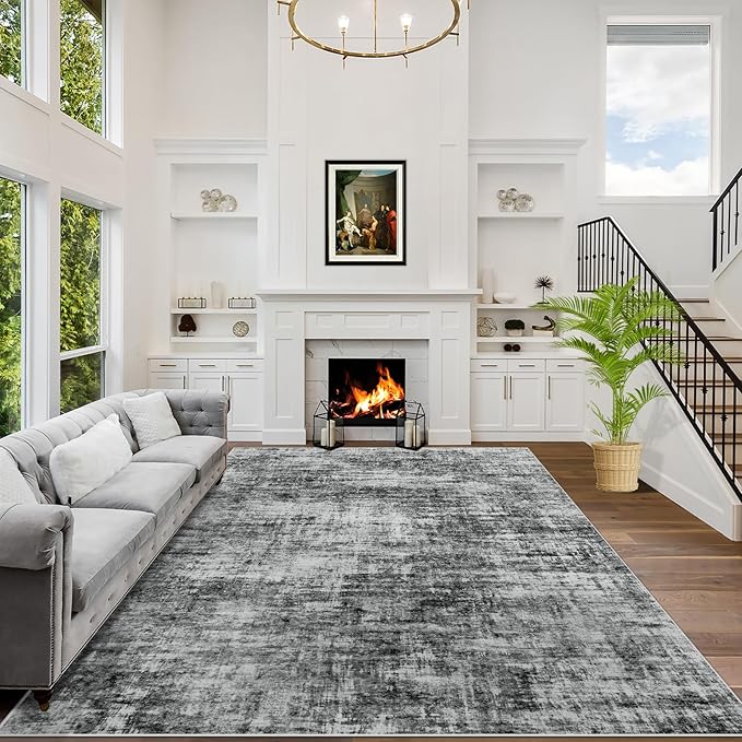 8x10 Area Rugs Washable Rug: Modern Abstract Living Room Rug Soft Anti-Skid by GENTDRIZZ